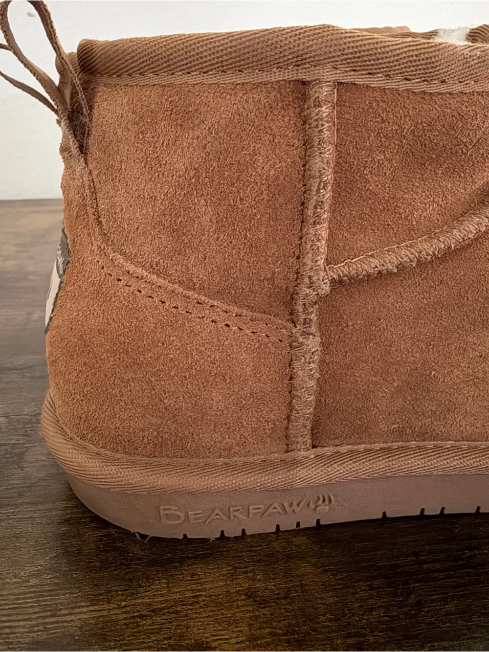 BearPaw Women's Tan Shearling-Lined Ankle Boots in Chestnut Brown
